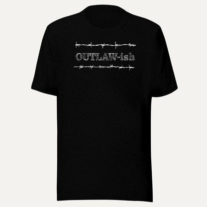 Outlaw-ish Short Sleeve Tee in Black Heather, front view