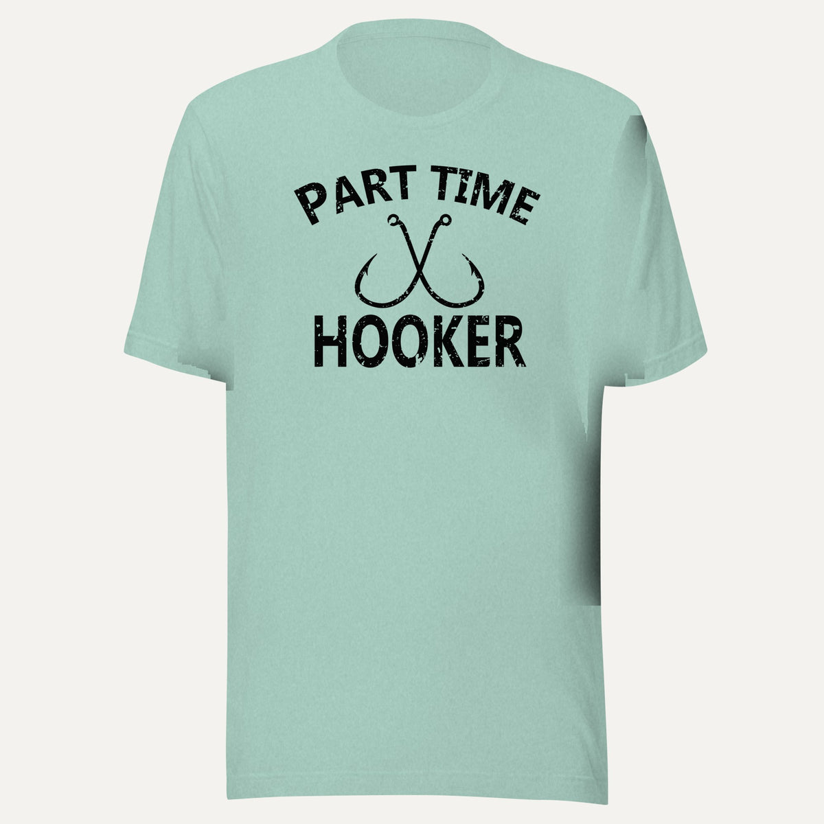 Part Time Hooker Fishing Tee in Heather Prism Dusty Blue, front view