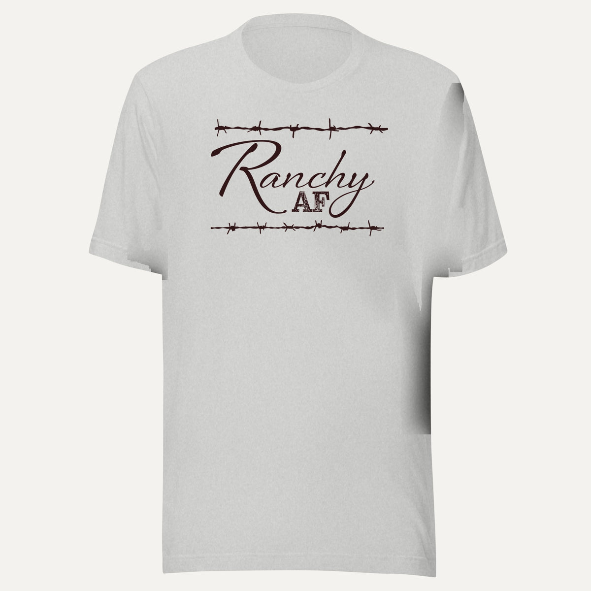 Ranchy AF Short Sleeve Tee in Athletic Heather, front view