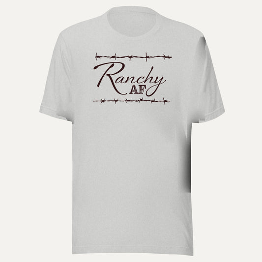 Ranchy AF Short Sleeve Tee in Athletic Heather, front view