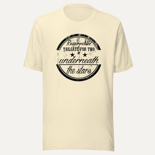 Reservation Tailgate For Two Short Sleeve Tee in Natural, front view