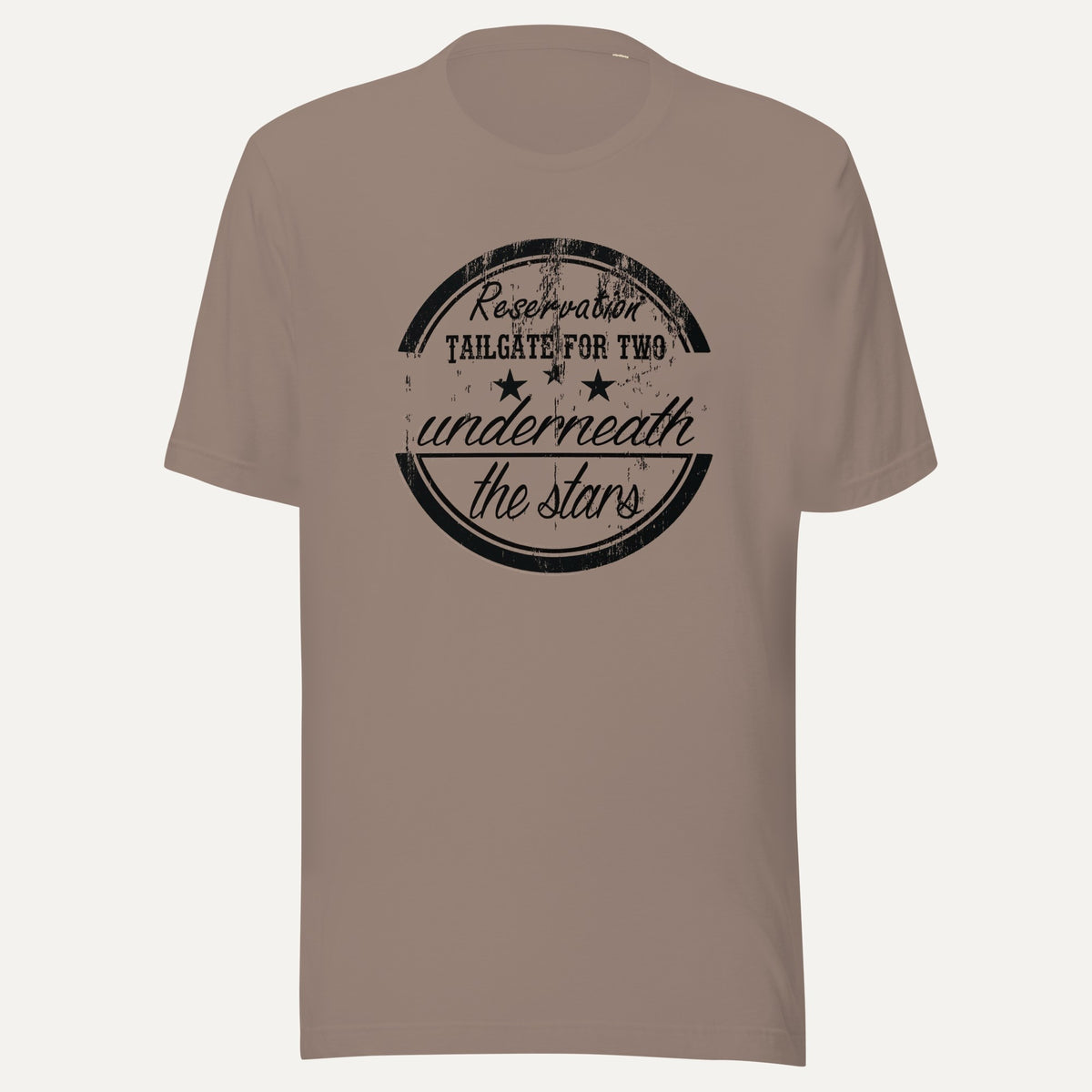 Reservation Tailgate For Two Short Sleeve Tee in Pebble, front view