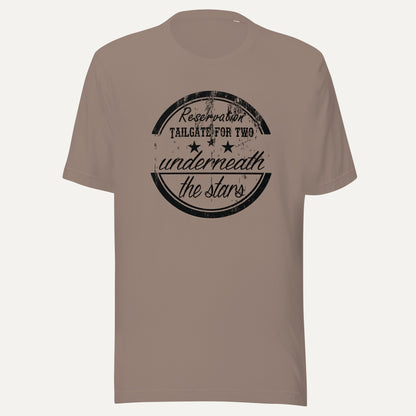 Reservation Tailgate For Two Short Sleeve Tee in Pebble, front view