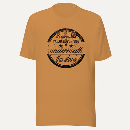 Reservation Tailgate For Two Short Sleeve Tee in Toast, front view