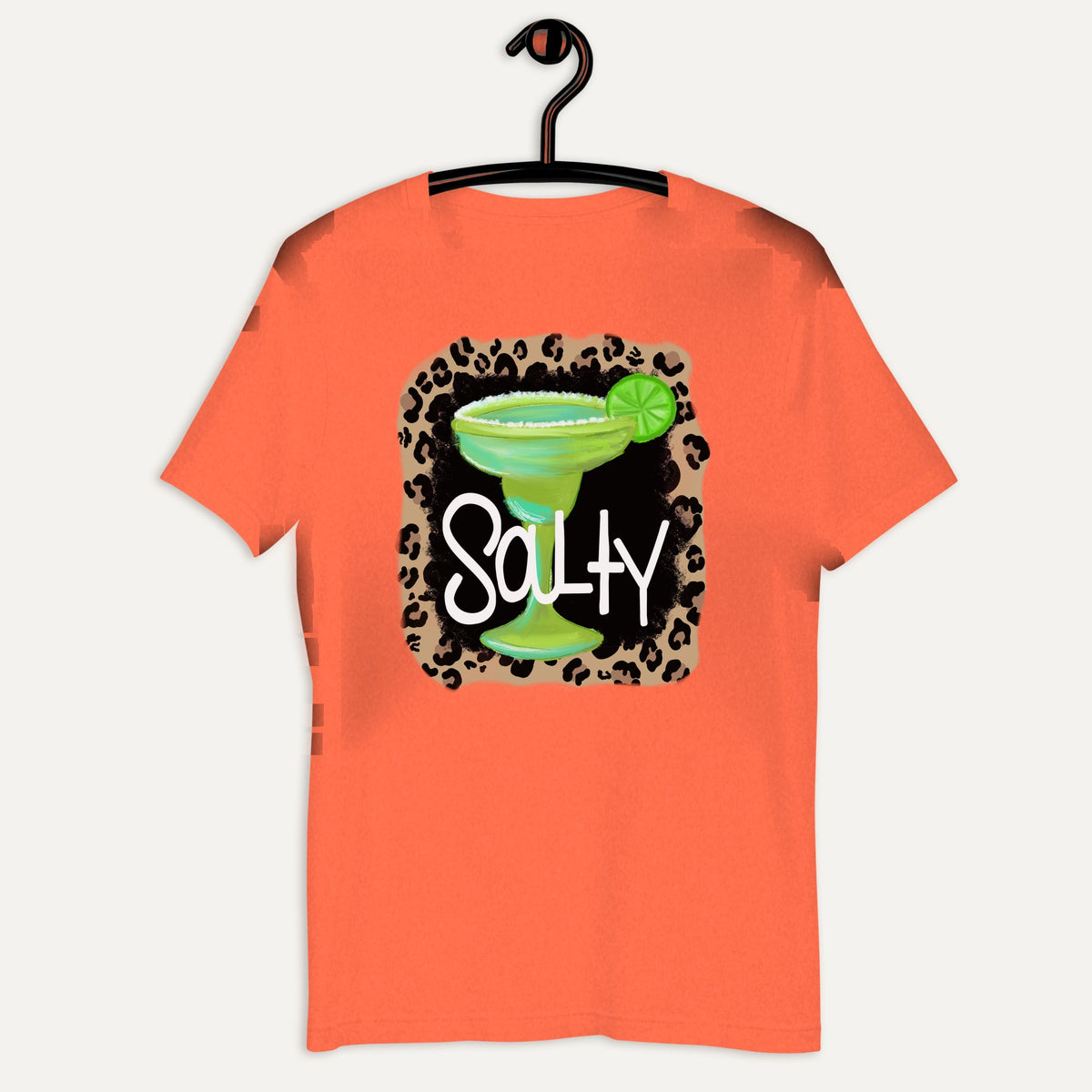 Salty Margarita Short Sleeve Tee in Heather Orange, on hanger