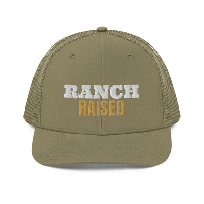 Ranch Raised Embroidered Trucker Hat in Loden, front view