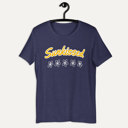 Sunkissed Short Sleeve Tee in Heather Midnight Navy, on hanger
