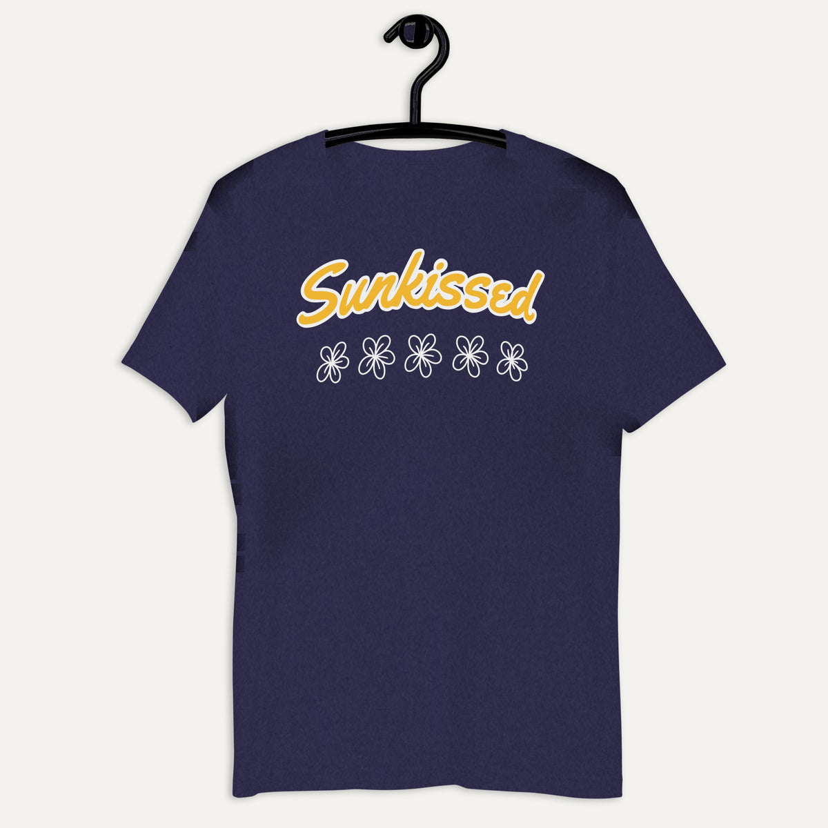Sunkissed Short Sleeve Tee in Heather Midnight Navy, on hanger