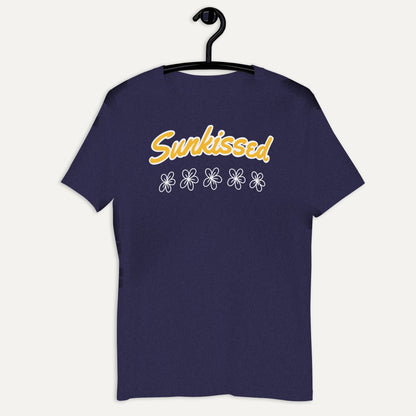 Sunkissed Short Sleeve Tee in Heather Midnight Navy, on hanger