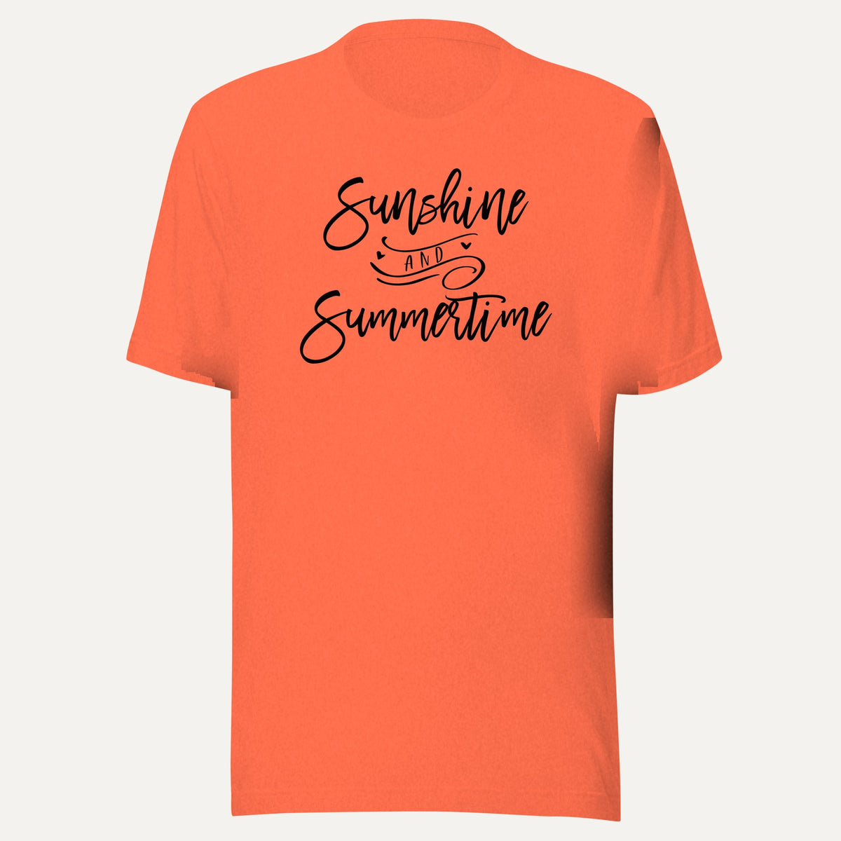Sunshine And Summertime Short Sleeve Tee in Heather Orange, front view