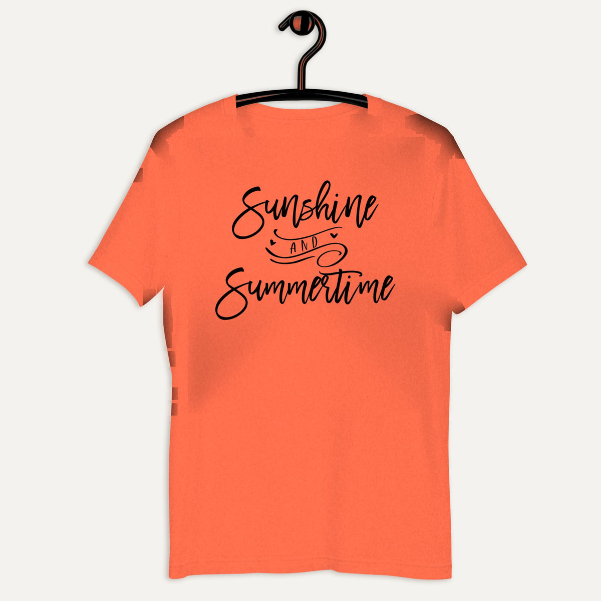 Sunshine And Summertime Short Sleeve Tee in Heather Orange, on hanger