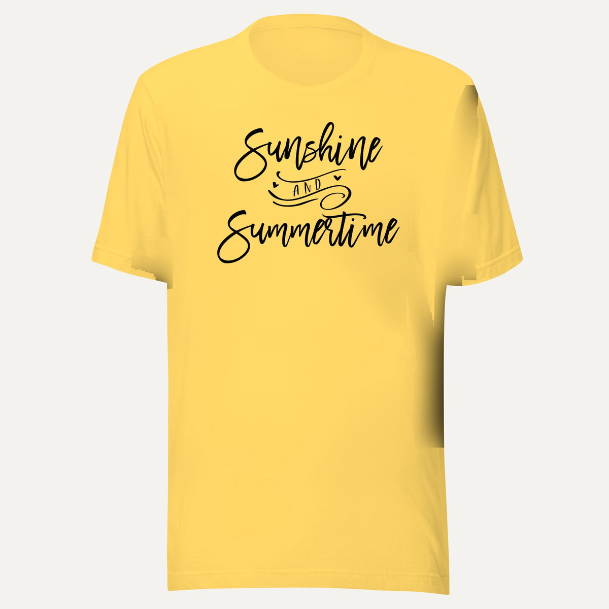 Sunshine And Summertime Short Sleeve Tee in Yellow, front view
