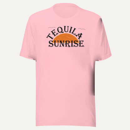 Tequila Sunrise Short Sleeve Tee in Pink, front view
