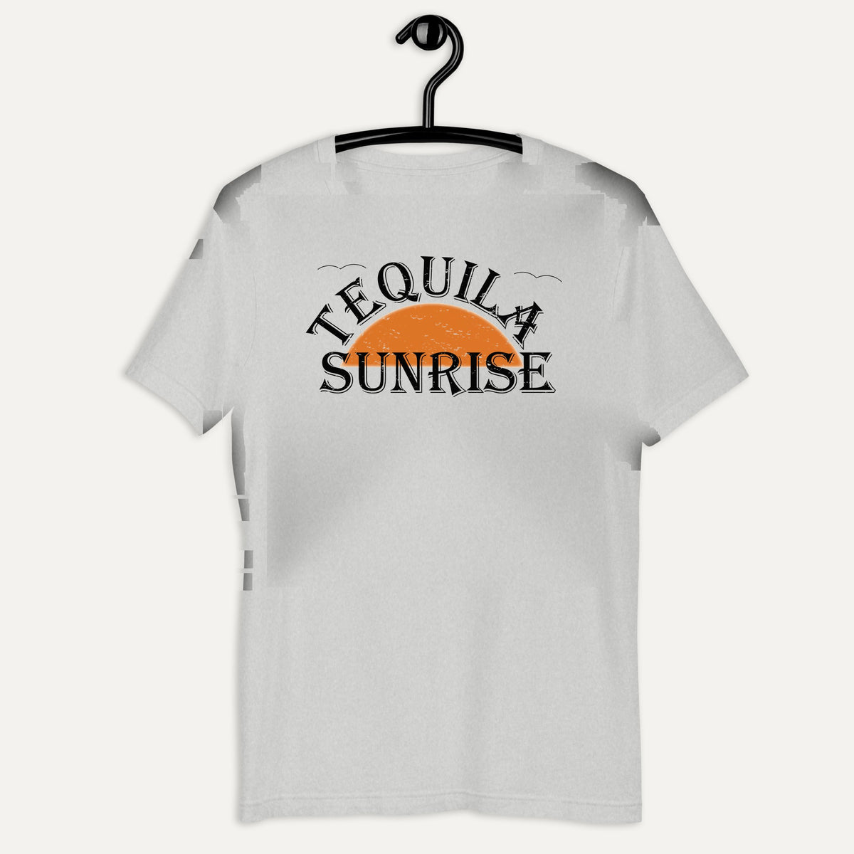 Tequila Sunrise Short Sleeve Tee in Athletic Heather, on hanger