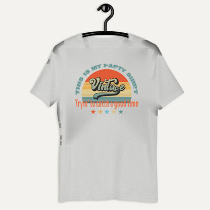 This Is My Party Shirt Short Sleeve Tee in Athletic Heather, on hanger