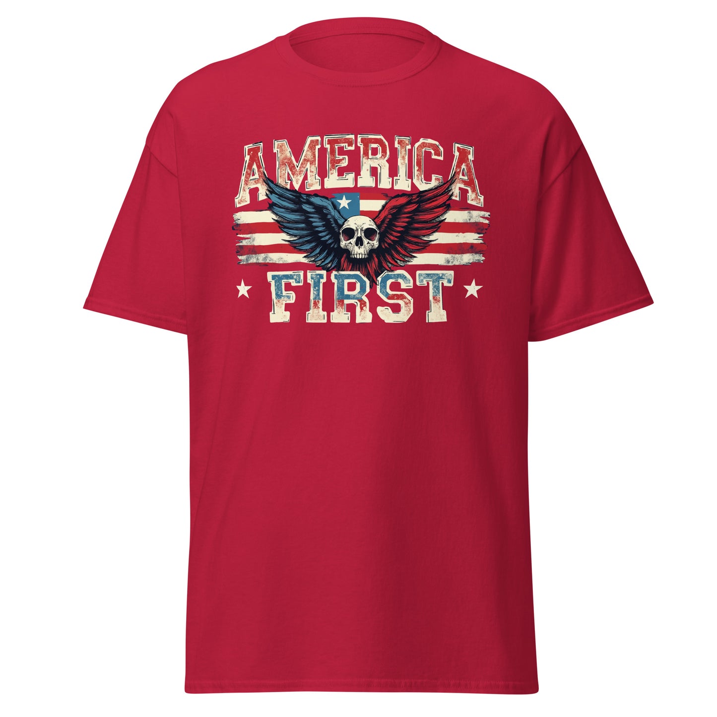 America First Flying Skull Classic Tee, Gildan shirt