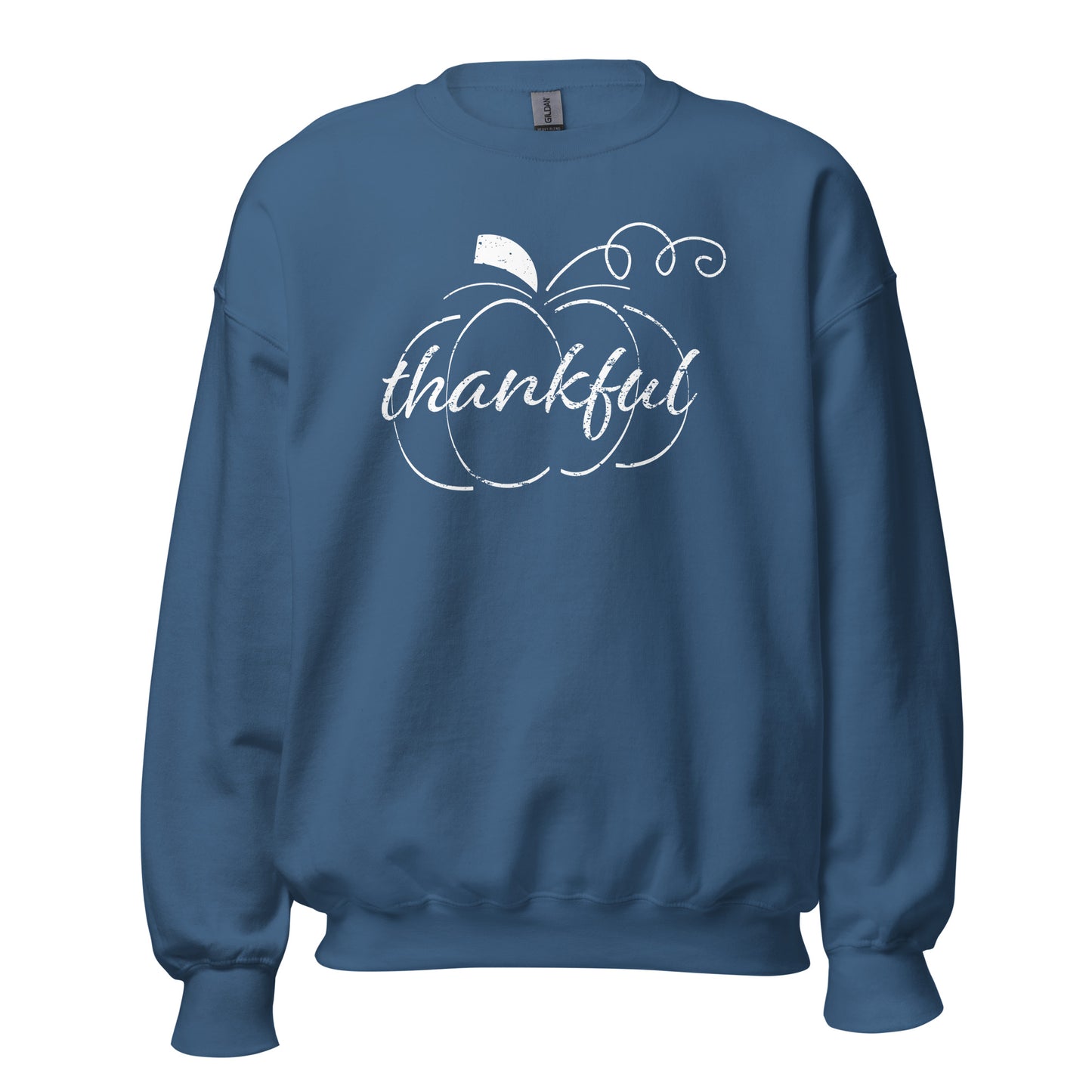 Thankful Cursive Pumpkin Unisex Long Sleeve Sweatshirt