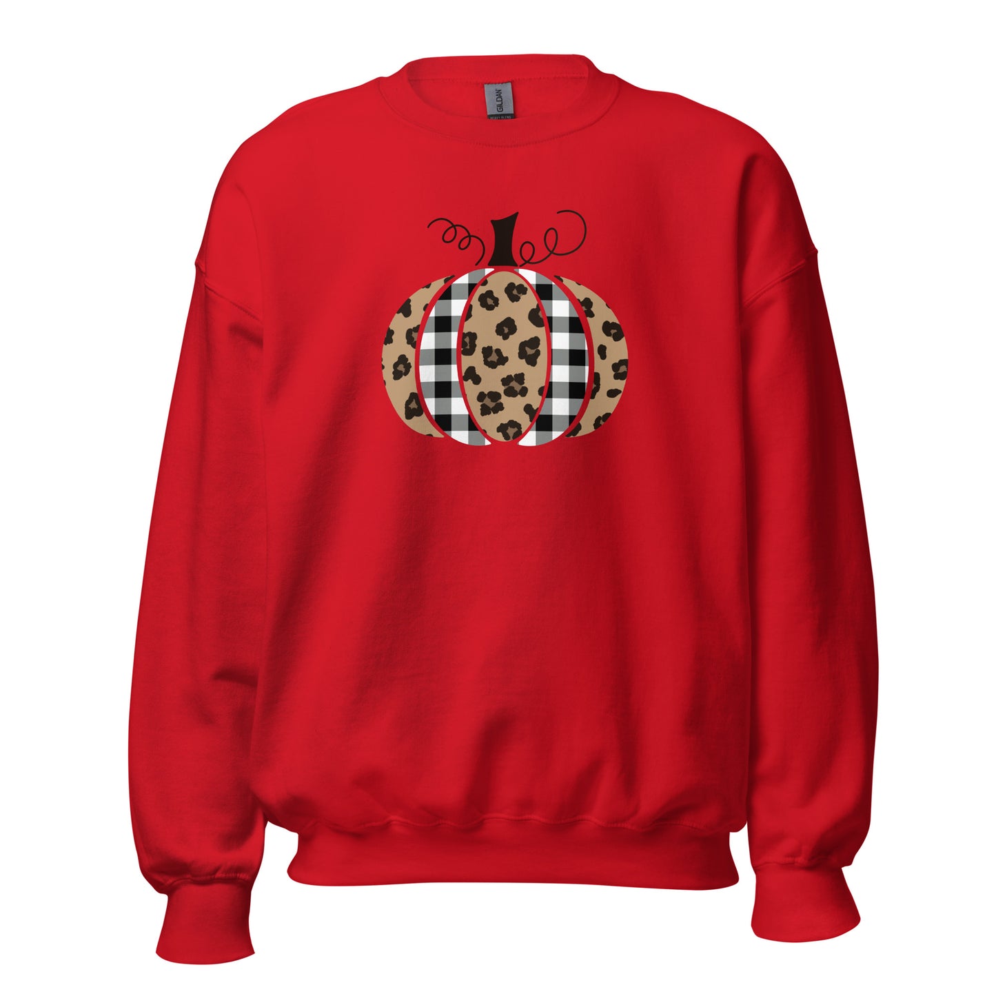 Plaid And Cheetah Print Pumpkin Unisex Sweatshirt