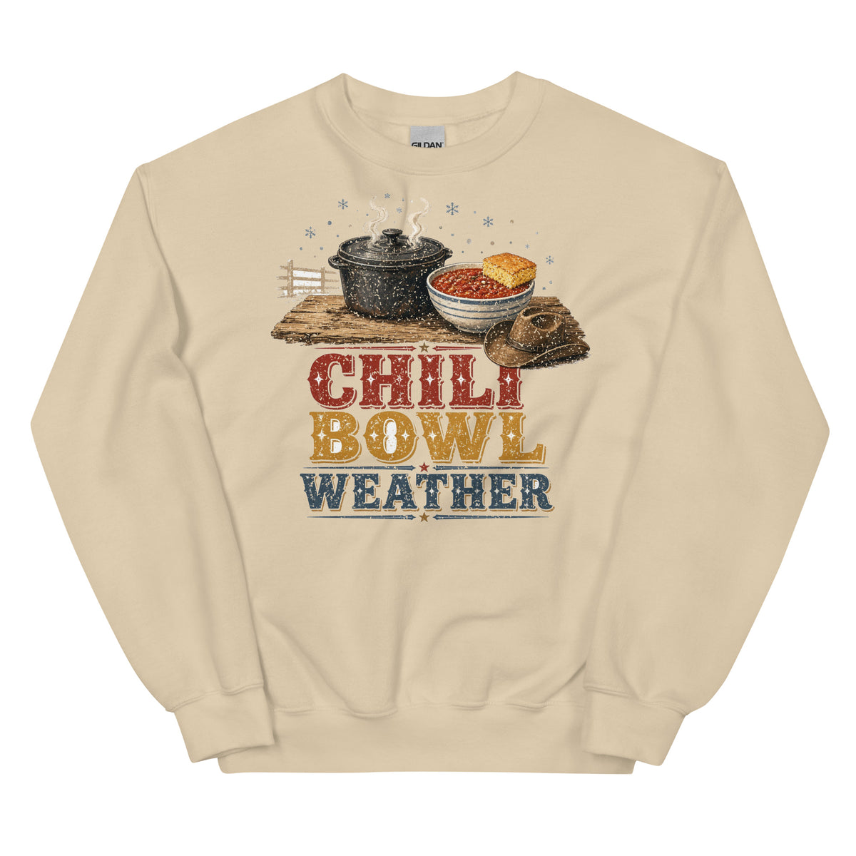 Chili Bowl Weather crewneck sweatshirt in Sand, front