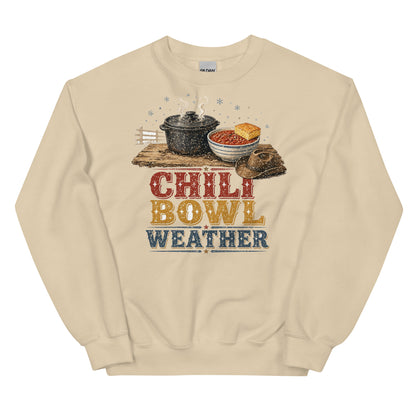 Chili Bowl Weather crewneck sweatshirt in Sand, front