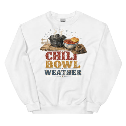 Chili Bowl Weather crewneck sweatshirt in White, front