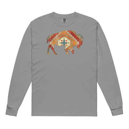 Buffalo SW Comfort Colors Long Sleeve Tee in Grey, front view