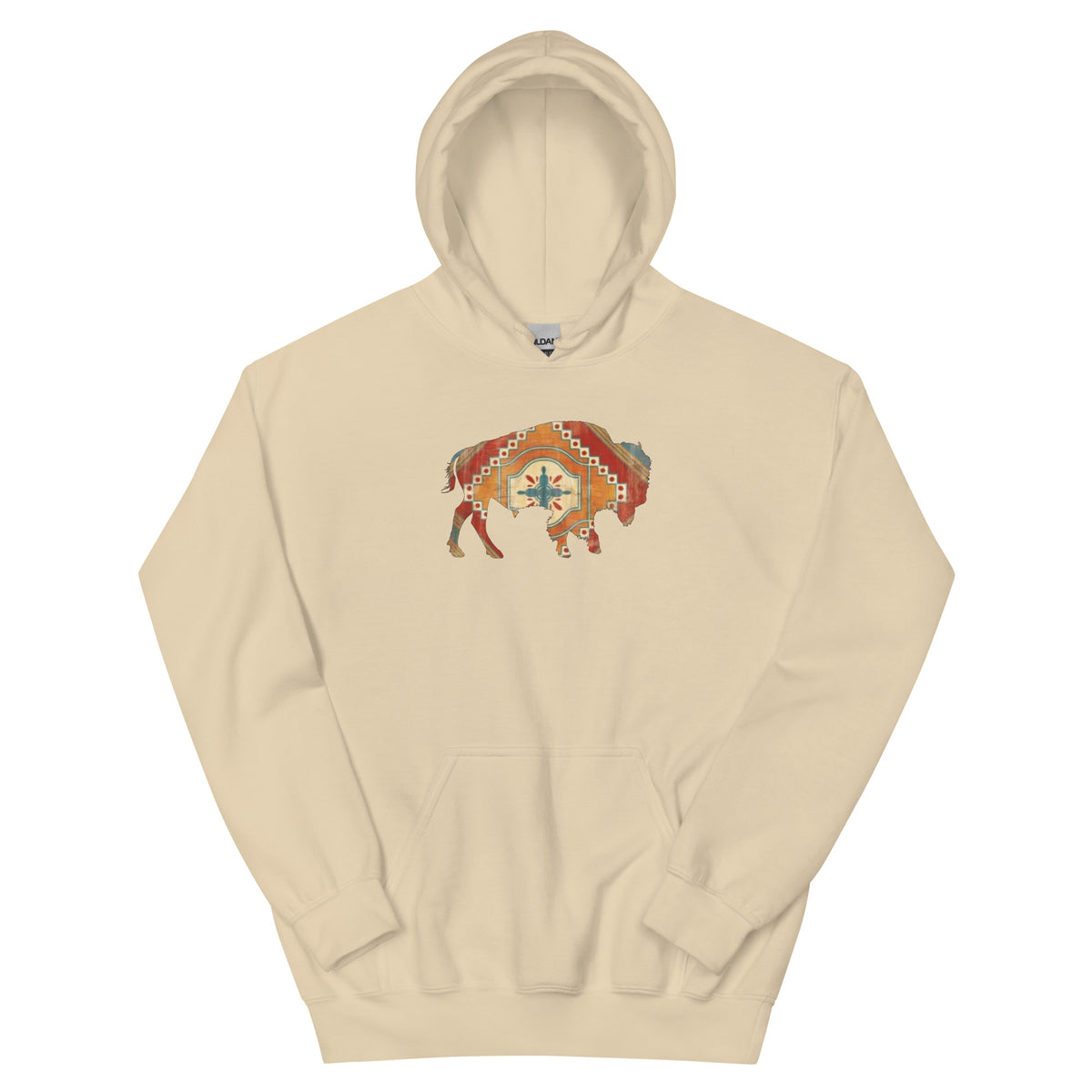 Buffalo SW Southwestern Hoodie in Sand, front view