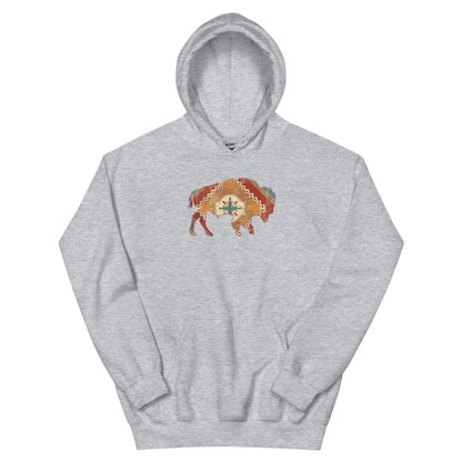 Buffalo SW Southwestern Hoodie in Sport Grey, front view