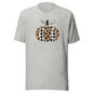 Plaid And Cheetah Print Pumpkin Short Sleeve Tee