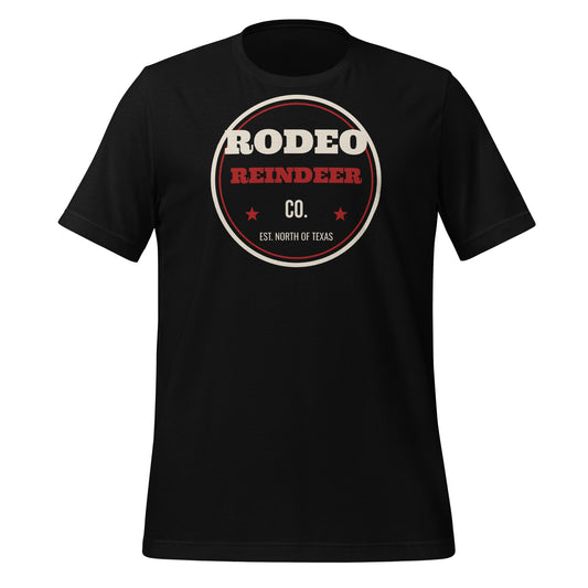 Rodeo Reindeer Co. Western Christmas Tee in Black, front view