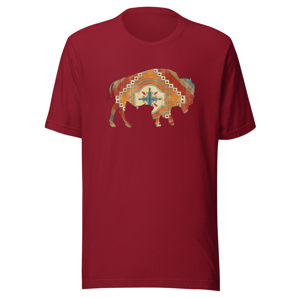 Buffalo SW Short Sleeve Tee in Cardinal, front view