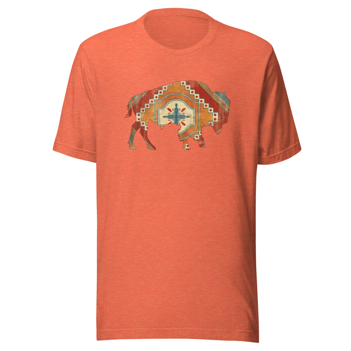 Buffalo SW Short Sleeve Tee in Heather Orange, front view