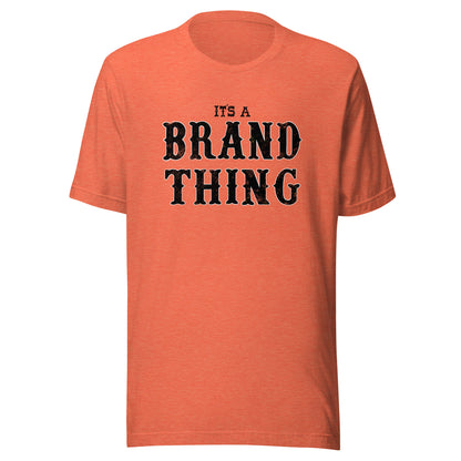A Brand Thing Short Sleeve Tee in Heather Orange, front view