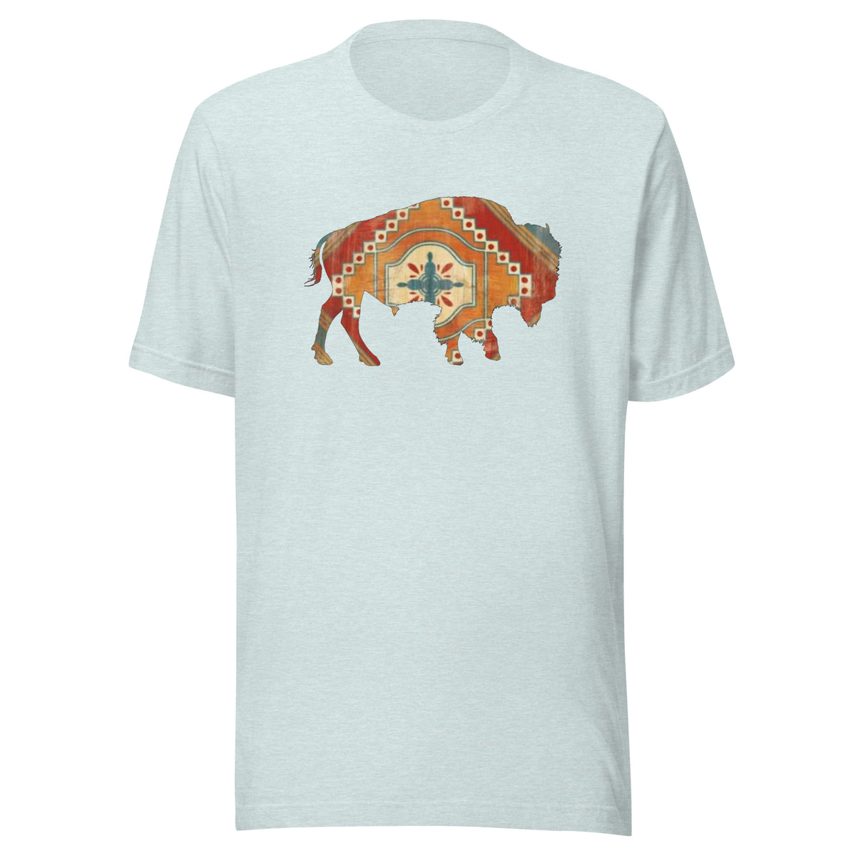 Buffalo SW Short Sleeve Tee in Heather Prism Ice Blue, front view