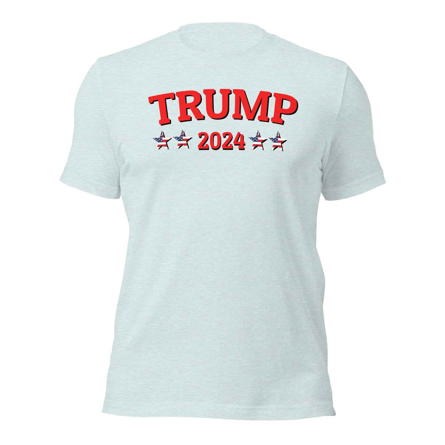 Trump 2024 Red with American Flag Stars Short Sleeve Tee