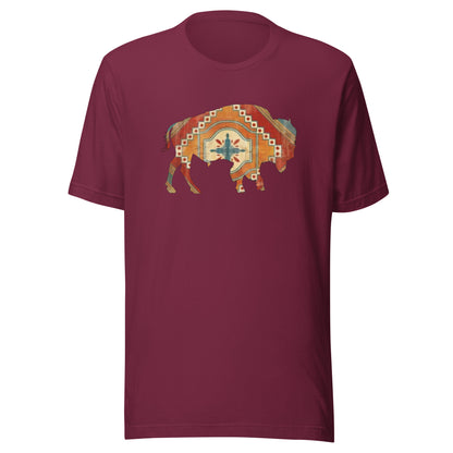 Buffalo SW Short Sleeve Tee in Maroon, front view