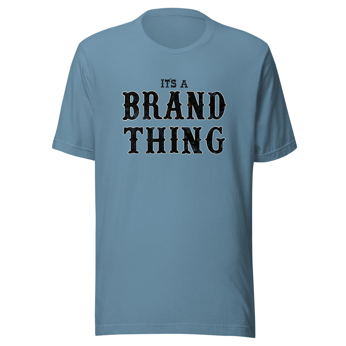 A Brand Thing Short Sleeve Tee in Steel Blue, front view