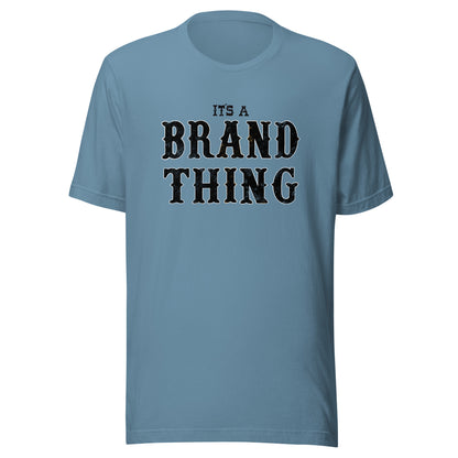 A Brand Thing Short Sleeve Tee in Steel Blue, front view