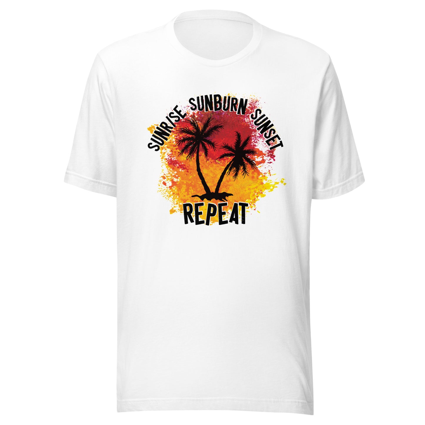 Sunrise Sunburn Sunset Repeat Bella Canvas 3001 Tee