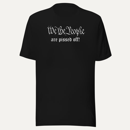 We The People Are Pissed Off Champion Heavyweight Tee in Black, front view