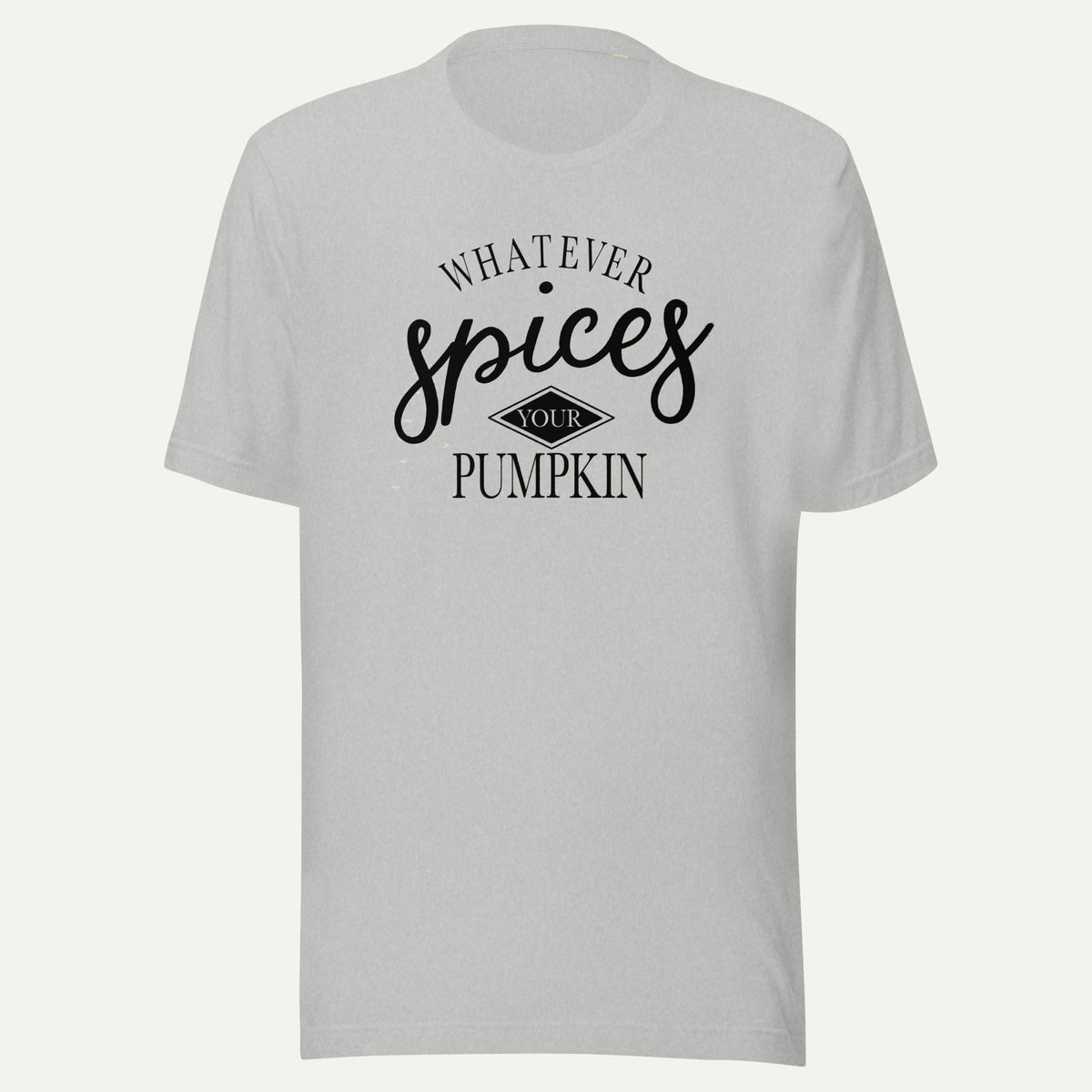 Whatever Spices Your Pumpkin Short Sleeve Tee in Athletic Heather, front view