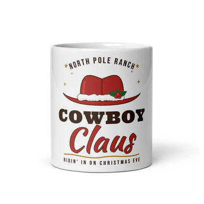 Cowboy Claus Western Christmas Mug, front view