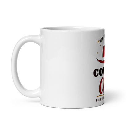 Cowboy Claus Western Christmas Mug, handle on left