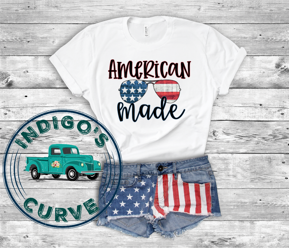 American Made Flag Sunglasses Tee