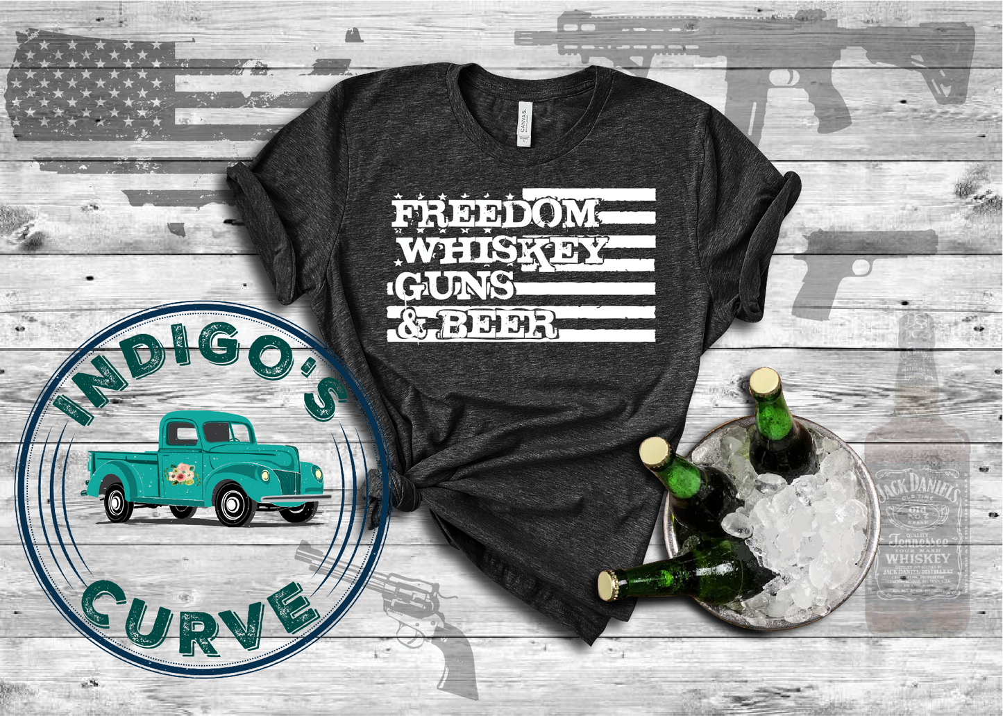 Freedom Whiskey Guns & Beer Short Sleeve Tee