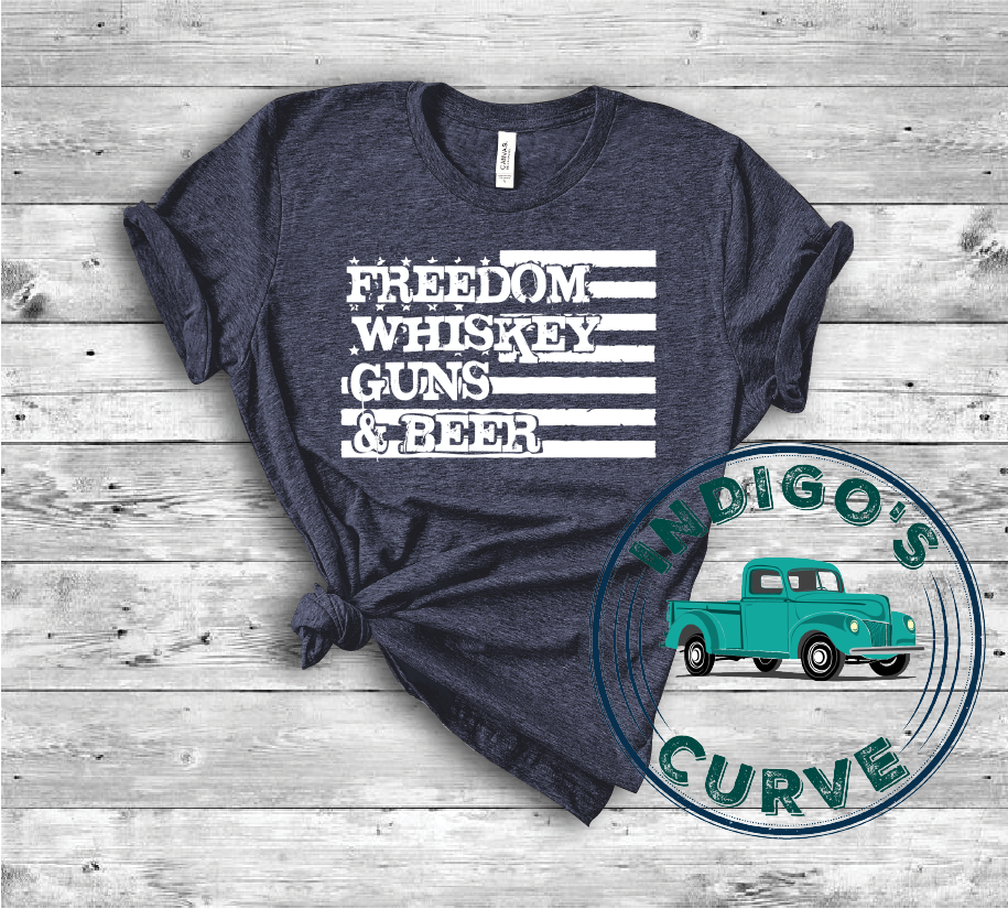 Freedom Whiskey Guns & Beer Short Sleeve Tee