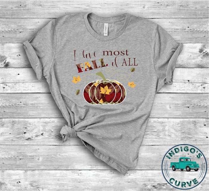 I Love Fall Most of All Bella Canvas 3001 Unisex Tee