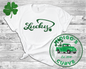 Lucky Cursive Clover Bella Canvas 3001 Tee