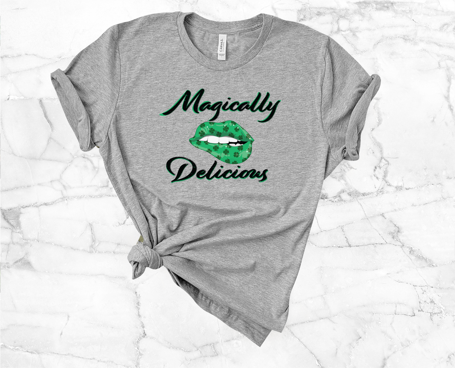 Magically Delicious Biting Lip Bella Canvas 3001 Tee