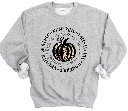 Indigo's Curve Sweatshirt Sport Grey / S Leopard Print Pumpkin Circle Unisex Long Sleeve Sweatshirt
